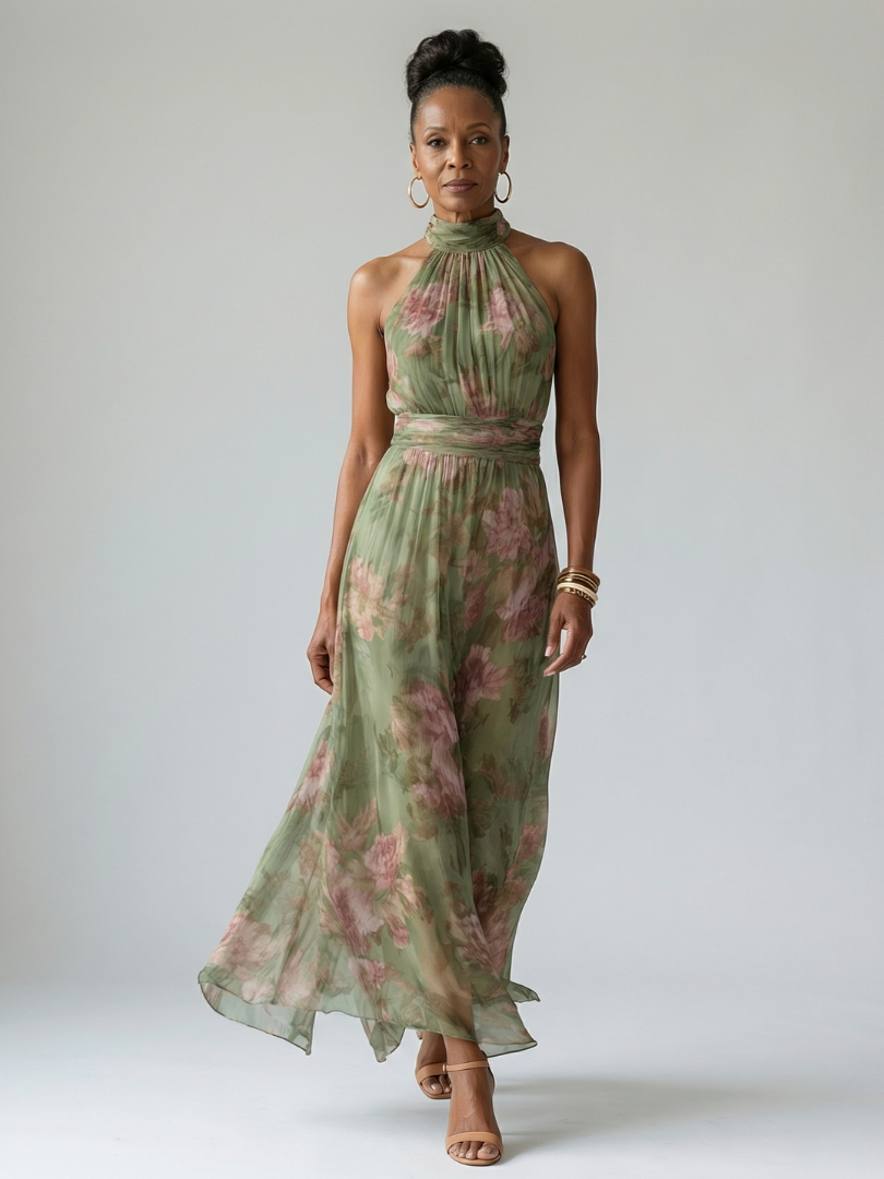 Jelena | Midi haljina sa halter izrezom