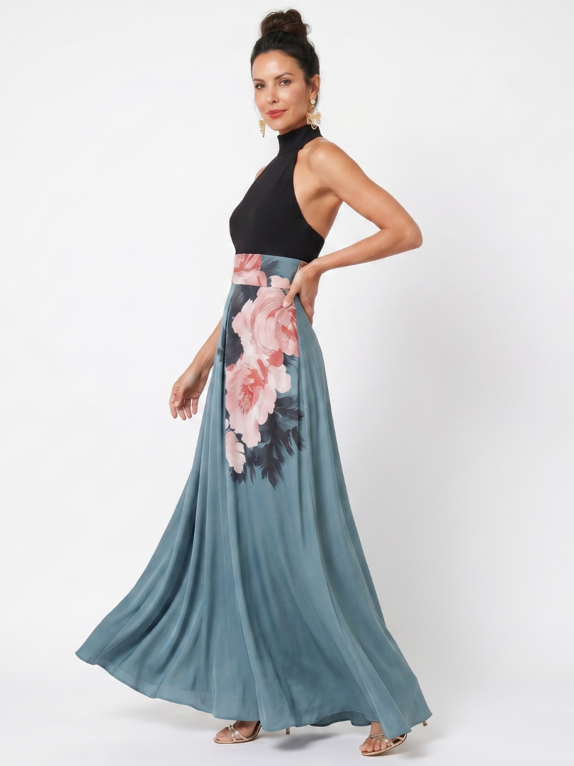Marija | Halter Bodice Cvjetna Maxi Haljina