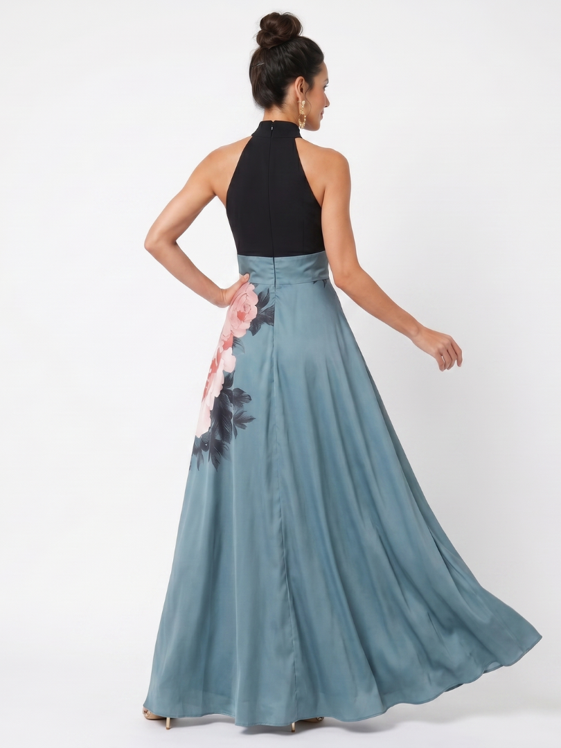 Marija | Halter Bodice Cvjetna Maxi Haljina