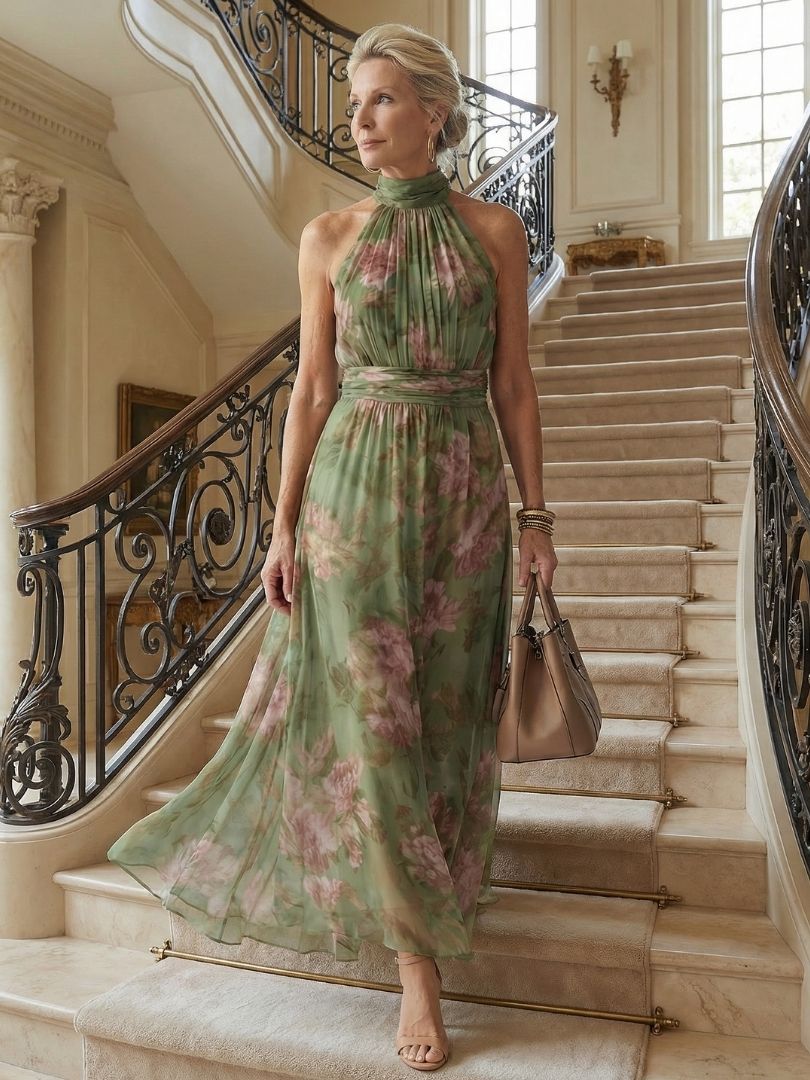 Jelena | Midi haljina sa halter izrezom