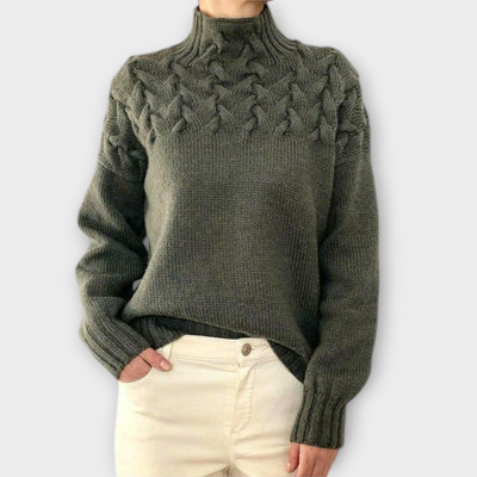 Ivana | Elegantni pleteni džemper sa rolkom