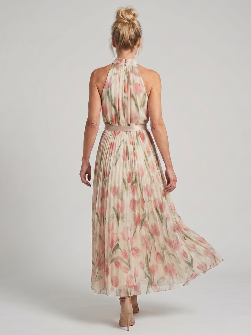 Milica  | Halter vrat cvetni midi haljina